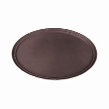 Поднос овальный 68*56см коричневый прорезиненный 